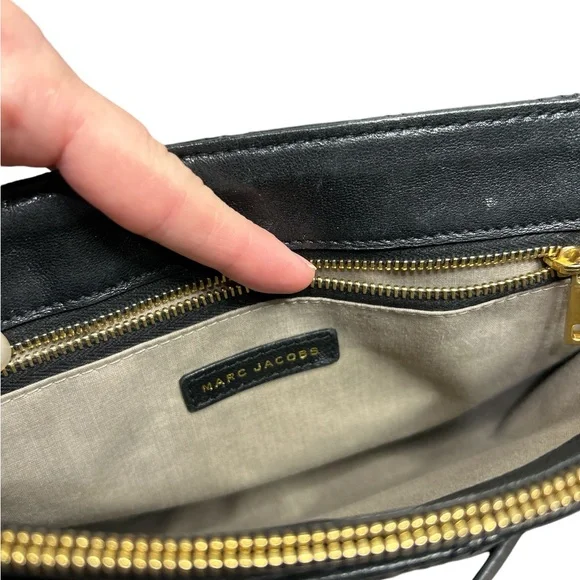 Marc Jacobs Black Quilted Shoulder Bag with Gold Chain